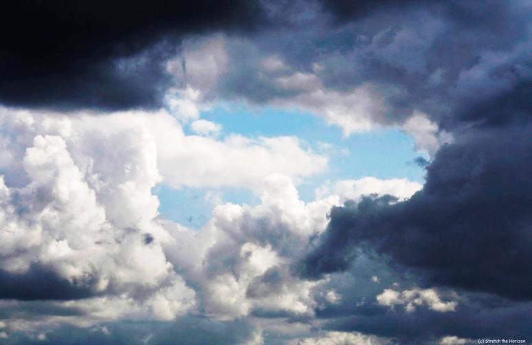 Blue within the grey